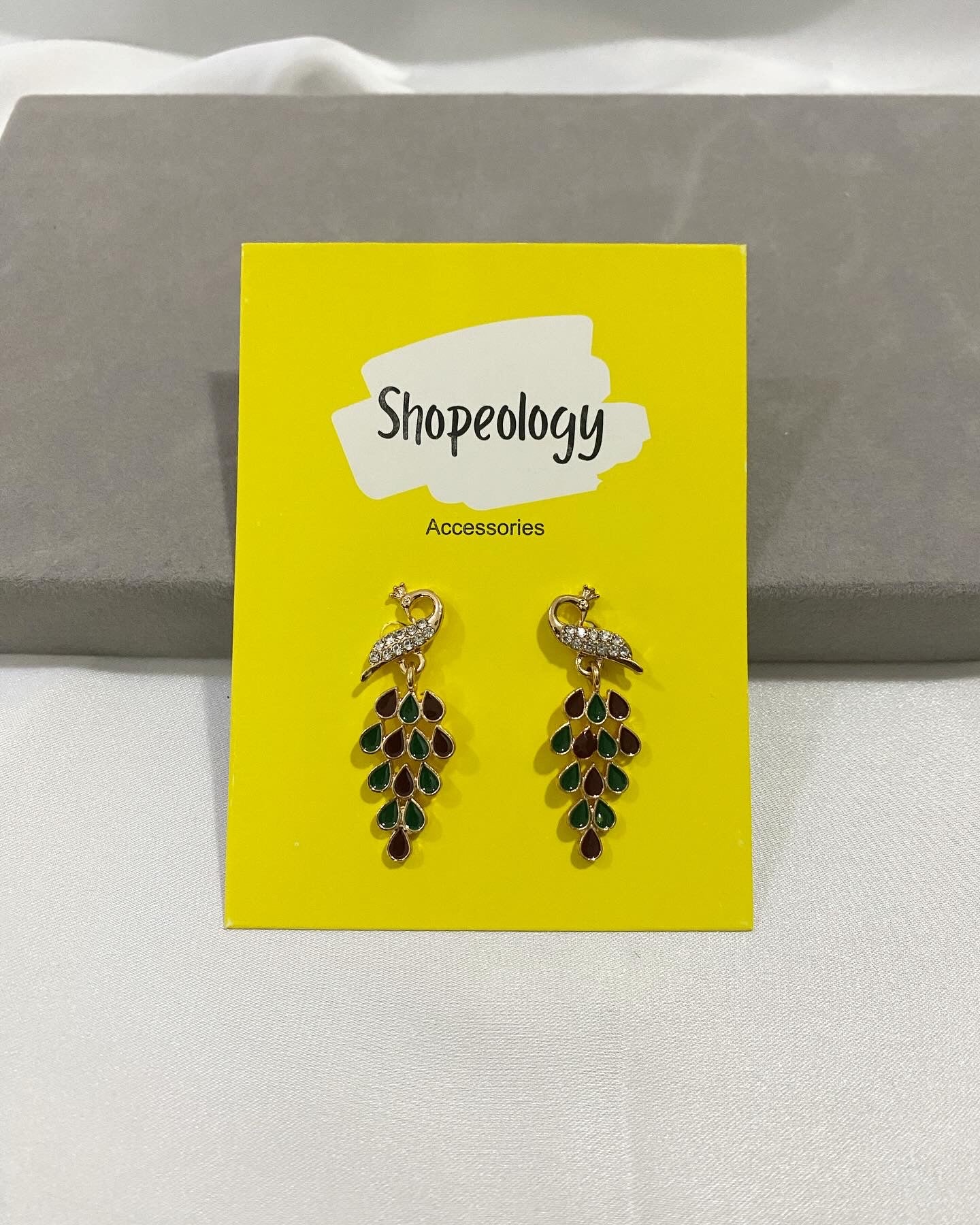 Minimal peacock earrings