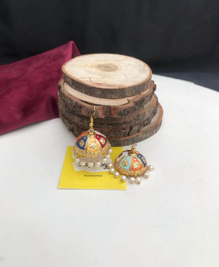 Handmade meena jhumki - Shopeology