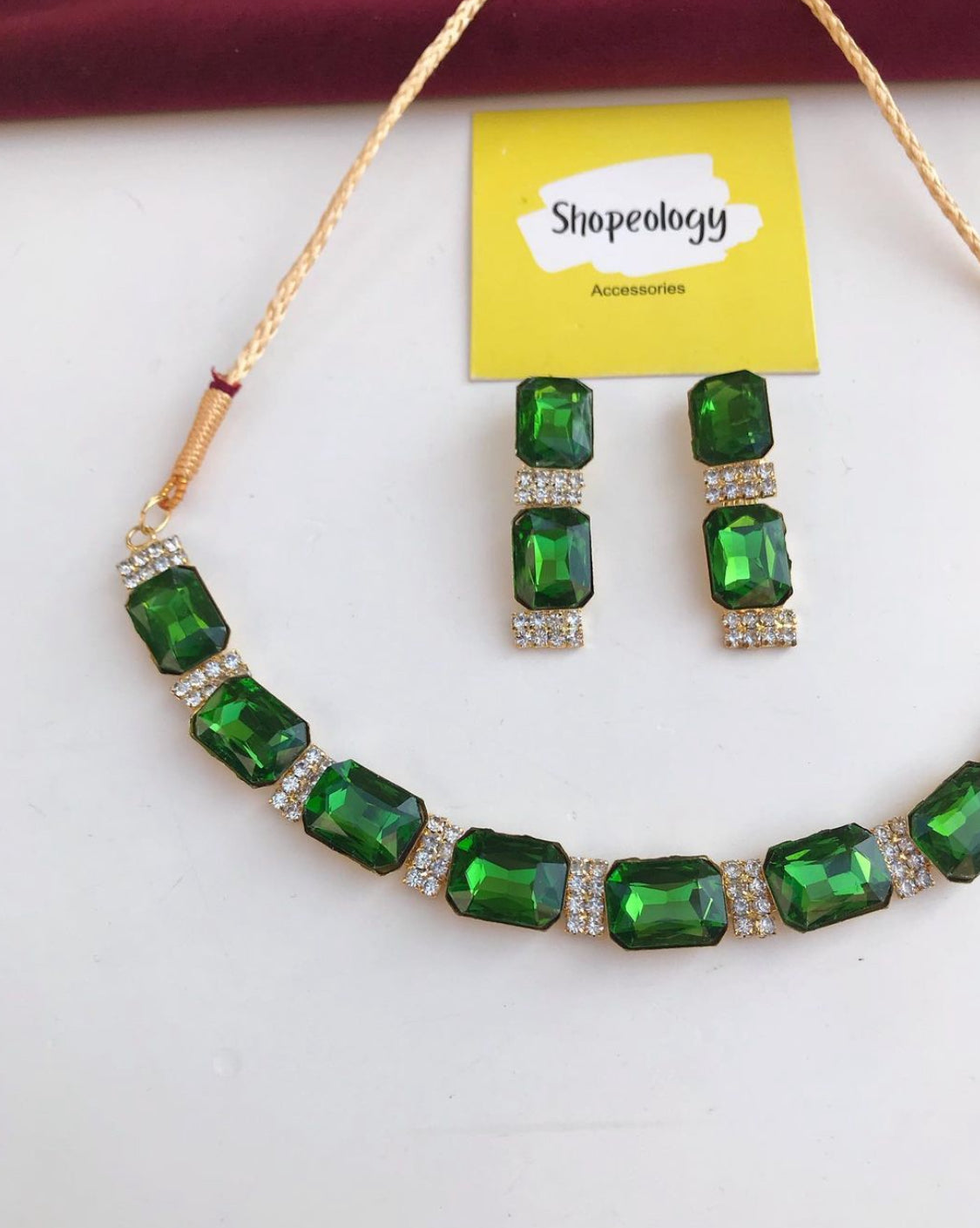 Ruby necklace set - Shopeology