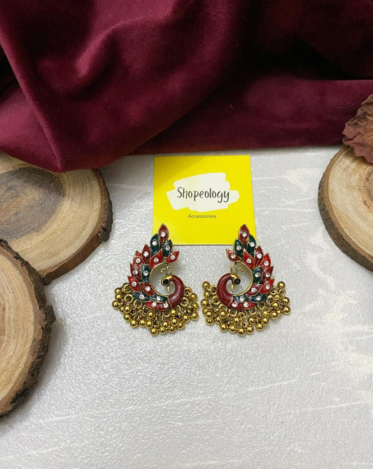 Antique peacock earrings - Shopeology