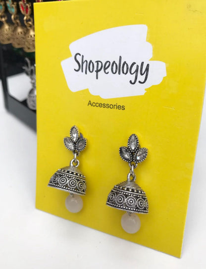 Antique oxidised jhumki - Shopeology