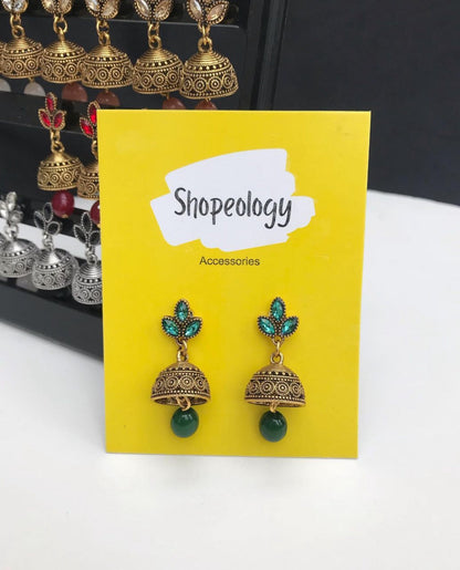 Antique oxidised jhumki - Shopeology