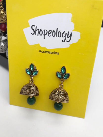 Antique oxidised jhumki - Shopeology