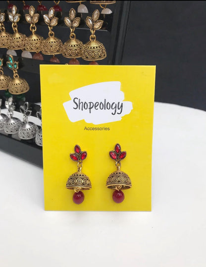 Antique oxidised jhumki - Shopeology