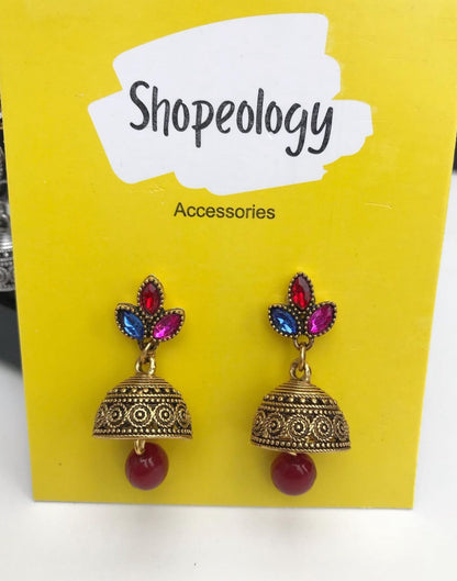 Antique oxidised jhumki - Shopeology